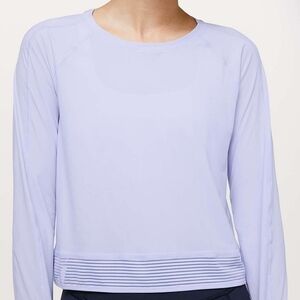 Lululemon • Stripe In Stride Long Sleeve in Serene Blue Size 6